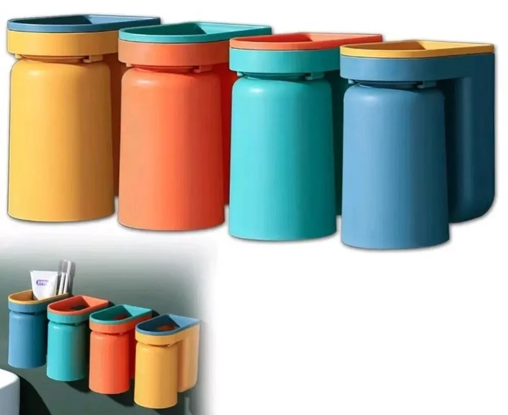 Wall Mounted Tooth Brush Holder And Cup Set